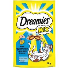 Braventa Collection Dreamies Kuru Kedi Ödül Maması, Somonlu ve Peynirli, 60 G