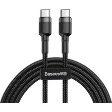 Braventa Collection Cafule, 3.0 A Usb-C & Usb-C Şarj & Data Aktarımı Kablosu, Flash/hızlı Şarj, 1 Metre, Gri/siyah, Catk