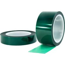 SLC Marketim Isıya Dayanıklı Yeşil Polyester Bant Maskeleme Bandı 15MM x 66MT