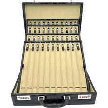 Tesbih ve Kolye Çantası 44 Lü Lüks Şifreli Rugan Deri Siyah