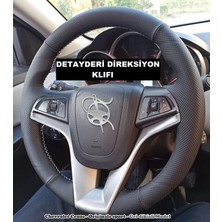 İskender Oto Aksesuar Direksiyon Kılıfı Chevrolet Cruze - Trax Sport Siyah model KENDİ DERİSİ SÖKÜLMEDEN YAPILIR Detay Deri Direksiyon