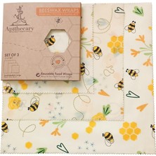 Braventa Collection Apithecary Balmumu Gıda Sargısı - Arı Desenli-Organik– Yeniden Kullanılabilir - Çevre Dostu - Sıfır