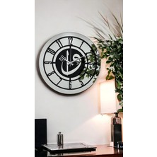 Braventa Collection 46 cm Gerçek Ayna Pleksi Rakam Dekoratif Duvar Saati