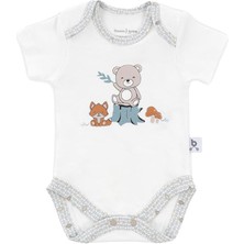 Braventa Collection Hero Bebekler Için Kısa Kol Body Teddy (Organik) 3-6 Ay