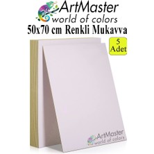 ArtMaster Beyaz Renkli Mukavva 50X70 cm 5 Adet 1 Paket Renkli Sert Karton 1.0 mm Anasınıfı Hobi Etkinlik Okul Öncesi Elişi