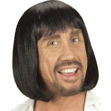 Senson Siyah Renk Erkekler Için Kısa Ortaçağ Peruğu - Lisinya