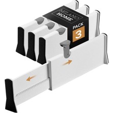 Braventa Collection Home 3lü Çekmece Düzenleyici ve Ayırıcı, Teleskopik Çekmece Düzenleyici, Çekmece Organizeri, Makyaj