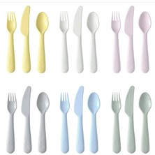 Braventa Collection Mjcc Kalas — Çocuk Çatal Bıçak Takımı 18 Parça Bpa Içermeyen Mikrodalga Fırın ve Bulaşık Makinesinde