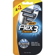Braventa Collection Flex 3 Erkek Tıraş Bıçağı 6'lı Blister (3 Bıçak), Birbirinden Bağımsız Hareket Edebilen 3 Bıçak, Oyn