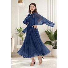 Ay Yılmaz Kız Çocuk Abiye Mezuniyet Kıyafeti Kemerli Mevlana Model