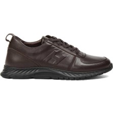 Celal Gültekin Erkek Kahverengi Bağcıklı Deri Sneaker