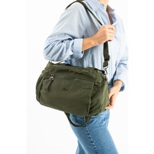571 Collections Yumuşak Dokulu Ultra Hafif, Esnek ve Su Geçirmez Polyamid Kumaş Omuz ve Kol Çantası Haki Model: (571-13-14F)