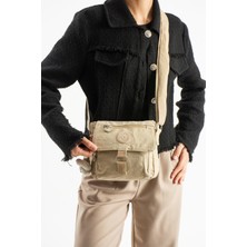 571 Collections Ultra Hafif Su Geçirmez Çapraz Askılı Omuz Çantası Krem MODEL:(571-6S)