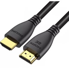 Philips 2 Metre HDMI Görüntü Kablosu 8K-60HZ 4K-120HZ Dayanıklı Siyah Tasarım