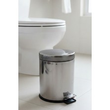 5 Litre Krom Paslanmaz-Pedallı Çöp Kovası