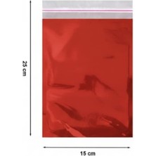 Aybaş Kağıtçılık 15X25 cm 50 Adet Yapışkanlı Metalize Kırmızı Hediye Paketi