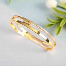 Reborn Design Vıp Seri Gold Renk Messika Model Pirinç Bileklik