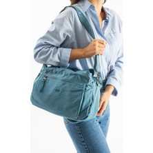 571 Collections Yumuşak Dokulu Ultra Hafif, Esnek ve Su Geçirmez Polyamid Kumaş Omuz ve Kol Çantası Mavi Model: (571-13-14F)
