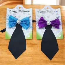 Catyy Petstore Mavi ve Mor Renk 2'li Kedi Papyonu