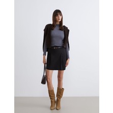 Lc Waikiki Yeni Sezon Beli Kemerli Pileli Mini Şort Etek