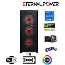 Eternal Power Intel I9 14900K RTX 5090 16GB DDR5 1TB NVME M.2 B760M Wifi 750W 240MM Sıvı Soğutma Oyuncu Tavsiye Sistem