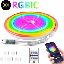 Findit Neon LED Esnek Aydınlatma - Rgb Magıc Smart - 5 Metre Paket IP67 - Uzaktan Kumanda + Uygulama (2818)