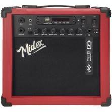Braventa Collection MGA-25RD Elektro Gitar Amfisi 25 Watt USB Bluetooth Şarjlı 2 Girişli