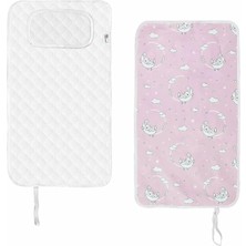 Braventa Collection Baby'ness Çanta Boy Bebek Alt Açma Pedi, Sıvı Geçirmez, Leke Tutmaz, Aydede Desenli, Pembe, 40X70CM