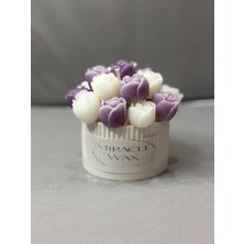 Beton Gül Buket Kase | Mor