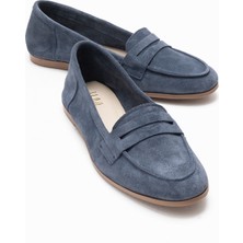 Luvi F02 Kot Süet Hakiki Deri Kadın Loafer Ayakkabı