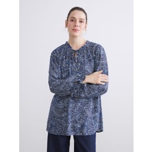 Lc Waikiki Yeni Sezon Bağlamalı Yaka Desenli Bluz