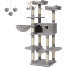 Braventa Collection Feandrea Tırmalama Ağacı, Xxl Kedi Ağacı, 164 Cm, Açık Gri PCT087W01