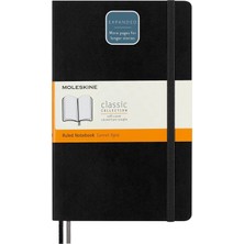 Braventa Collection Moleskine Çizgili Kalın Siyah Defter L Boy Yumuşak Kapak (Expanded)