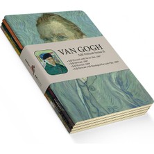 Braventa Collection Retronote Self-Portrait Series Iı - A5, Van Gogh 4'lü Defter Seti V, Çizgisiz, Toplam 256 Sayfa, Her