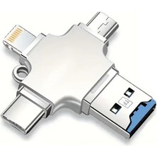 Braventa Collection 4'ü1 Arada USB 3.0 Otg Adaptörü Sd/tf Kart Okuyucu Ile, Type-C ve Lightning Bağlantıları Iphone, Ipa