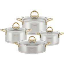 Braventa Collection Orion Titanyum Gold 8 Parça Çelik Tencere Seti
