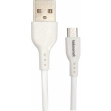Braventa Collection Teknonet Şarj Kablosu 1 Metre – Dayanıklı, Hızlı Şarj & Veri Aktarımı – Beyaz, Android Telefonlar ve