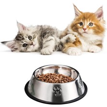 Braventa Collection Kedi Köpek Mama Su Kabı Paslanmaz Çelik Kedi ve Köpek Mama Kabı - Kaymaz Tabanlı, Dayanıklı Besleme