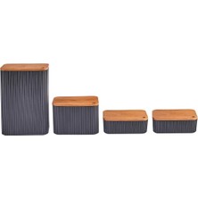 Braventa Collection Massimo 4'lü Saklama Kabı Set Antrasit