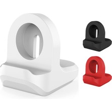 Braventa Collection Microcase Apple Watch Tüm Seriler ile Uyumlu Mini Silikon Şarj Standı - AL3569 (Siyah)