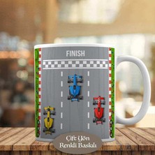 Asilmeydan Yarış Pistinde Yarış Arabaları Baskılı Kupa Bardak HEDIYELIK-9780