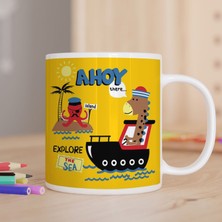 Asilmeydan Ahoy Yazılı Sarı Baskılı Hediyelik Kupa Bardak