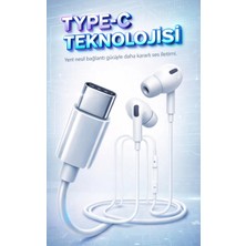 FaroxTech Type-C Kablolu Kulaklık | iPhone 15–16 Serisi ve Android Type-C Telefonlarla Uyumlu | Mikrofonlu