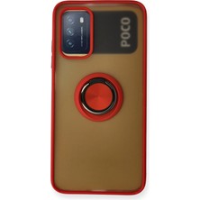 İlk El Grup Ieg™  Xiaomi Redmi 9t Kılıf Montreal Yüzüklü Silikon Kapak - Kırmızı