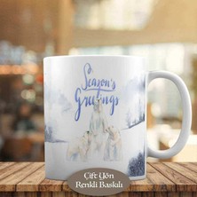 Asilmeydan Karlı Dağda Sevimli Kutup Ayıları Kupa Bardak Hediyelik-56526