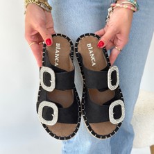 SEPET365 Hertas Siyah Nubuk Tokalı Terlik