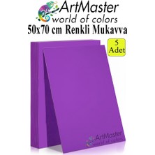 ArtMaster Mor Renkli Mukavva 50X70 cm 5 Adet 1 Paket Renkli Sert Karton 1.0 mm Anasınıfı Hobi Etkinlik Okul Öncesi Elişi