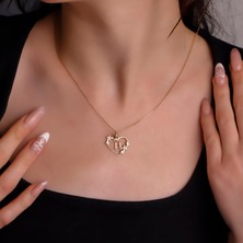 Silvesra Kişiye Özel Harfli Kalp 925 Ayar Gümüş Kolye