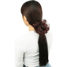 Aesco Saçlı Lastikli Topuz Toka / Koyu Kızıl