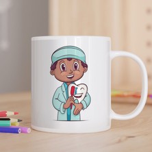 Asilmeydan Dişçi- Diş Temizliği Yapan Doktor- Gülümseyen Diş Baskılı Hediyelik Kupa Bardak